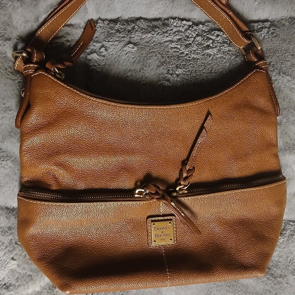 Dooney & Bourke brown pebbled leather hobo style bag